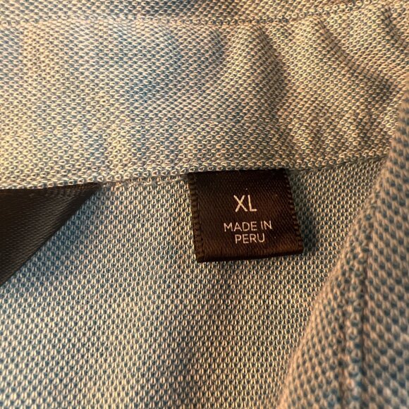 Travis Mathew XL Light Blue Polo Shirt Stripe Pocket Soft Pima Cotton Blend - Picture 5 of 7